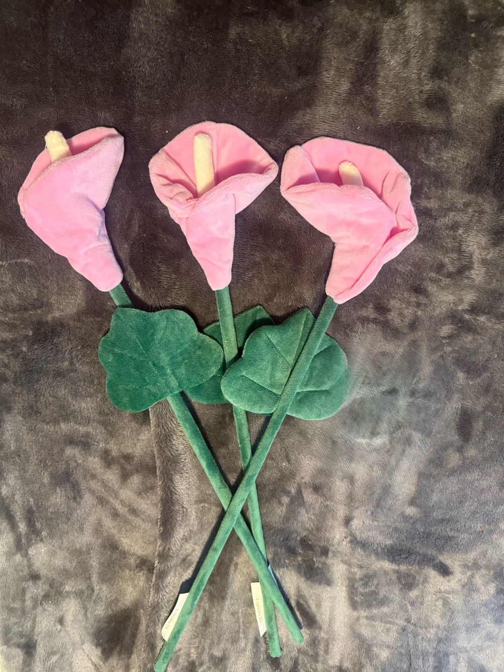CJ Hendry Soft Pink Plush Calla Lily set of 3 Stems - Decorative Home Art
